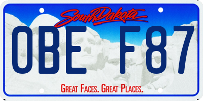SD license plate 0BEF87