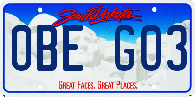 SD license plate 0BEG03