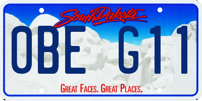 SD license plate 0BEG11