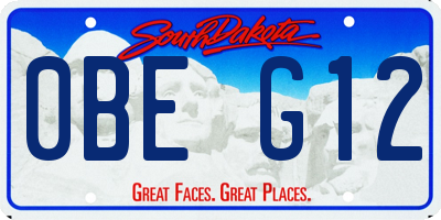 SD license plate 0BEG12