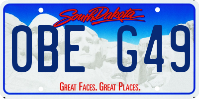 SD license plate 0BEG49