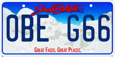 SD license plate 0BEG66