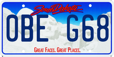 SD license plate 0BEG68