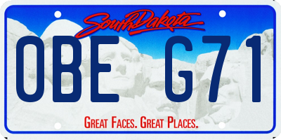 SD license plate 0BEG71