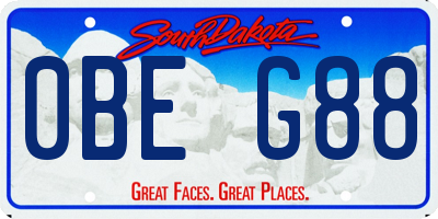 SD license plate 0BEG88
