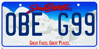 SD license plate 0BEG99