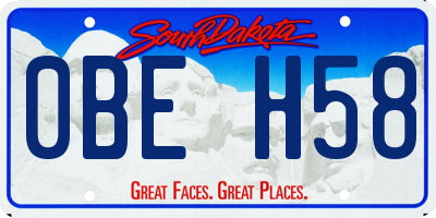 SD license plate 0BEH58