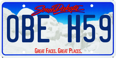 SD license plate 0BEH59