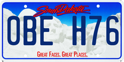 SD license plate 0BEH76