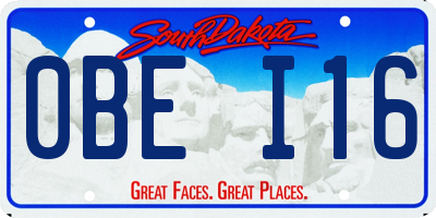 SD license plate 0BEI16