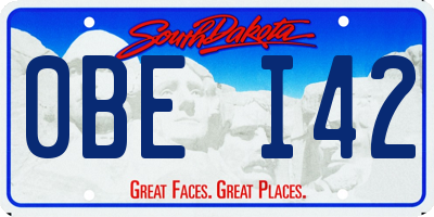 SD license plate 0BEI42
