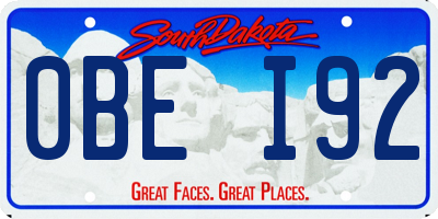 SD license plate 0BEI92