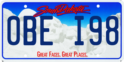 SD license plate 0BEI98