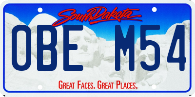 SD license plate 0BEM54