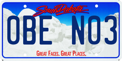 SD license plate 0BEN03