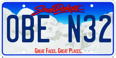 SD license plate 0BEN32