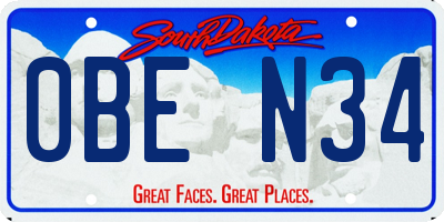 SD license plate 0BEN34