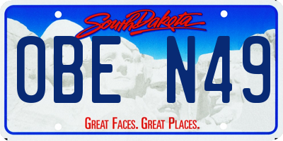 SD license plate 0BEN49