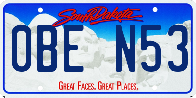 SD license plate 0BEN53