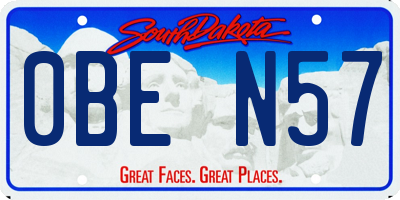 SD license plate 0BEN57