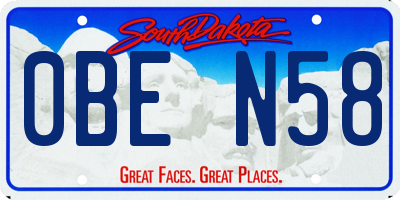 SD license plate 0BEN58