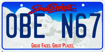 SD license plate 0BEN67
