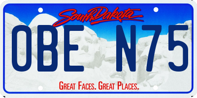SD license plate 0BEN75