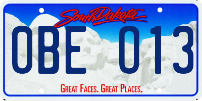 SD license plate 0BEO13