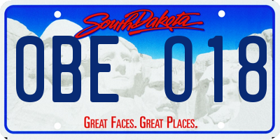 SD license plate 0BEO18