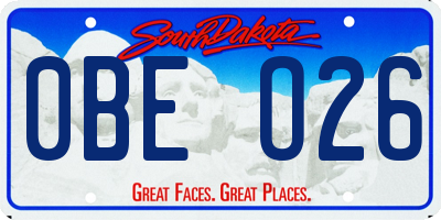 SD license plate 0BEO26