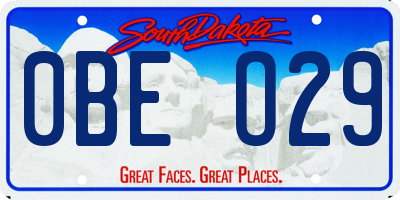 SD license plate 0BEO29