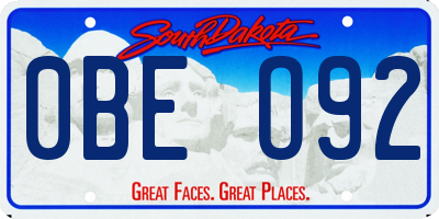 SD license plate 0BEO92