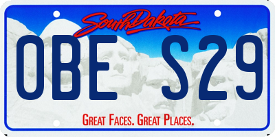 SD license plate 0BES29