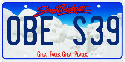 SD license plate 0BES39