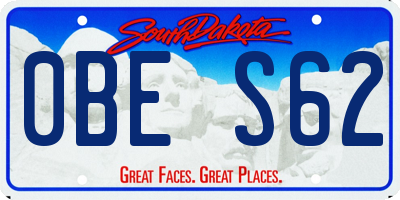 SD license plate 0BES62