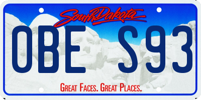 SD license plate 0BES93