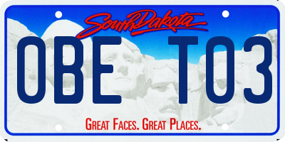 SD license plate 0BET03