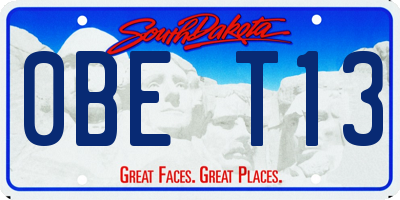 SD license plate 0BET13