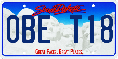 SD license plate 0BET18