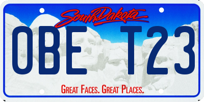 SD license plate 0BET23