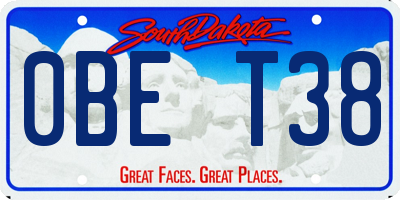 SD license plate 0BET38
