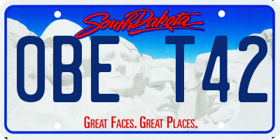 SD license plate 0BET42