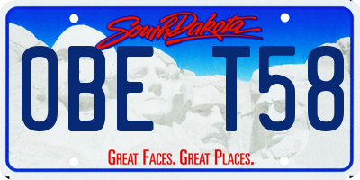 SD license plate 0BET58