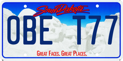 SD license plate 0BET77