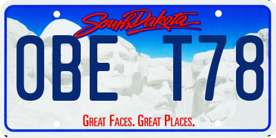 SD license plate 0BET78