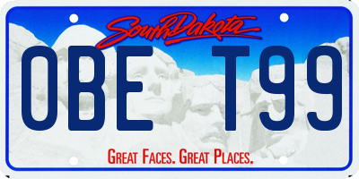 SD license plate 0BET99