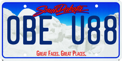 SD license plate 0BEU88