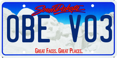 SD license plate 0BEV03