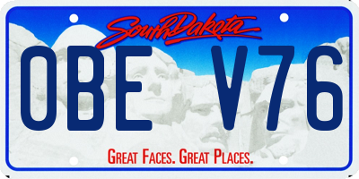 SD license plate 0BEV76