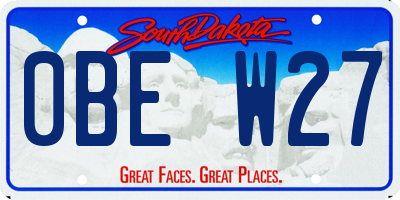 SD license plate 0BEW27